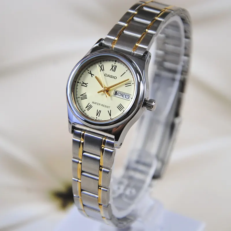 Casio Japan Enticer Quartz Two-tone Ladies Watch- LTP-V006SG-9B